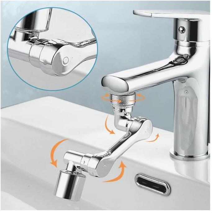 1440 Universal Rotation Faucet Sprayer Head Dual Effluent Washbasin Kitchen Robot Arm Extension Faucets Aerator Bubbler Nozzle