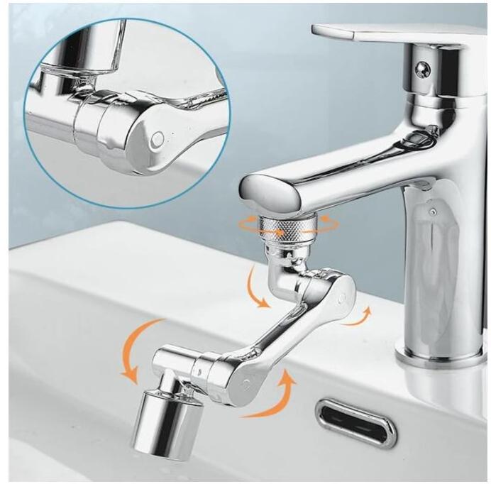 1080 Universal Rotation Faucet Sprayer Head Dual Effluent Washbasin Kitchen Robot Arm Extension Faucets Aerator Bubbler Nozzle