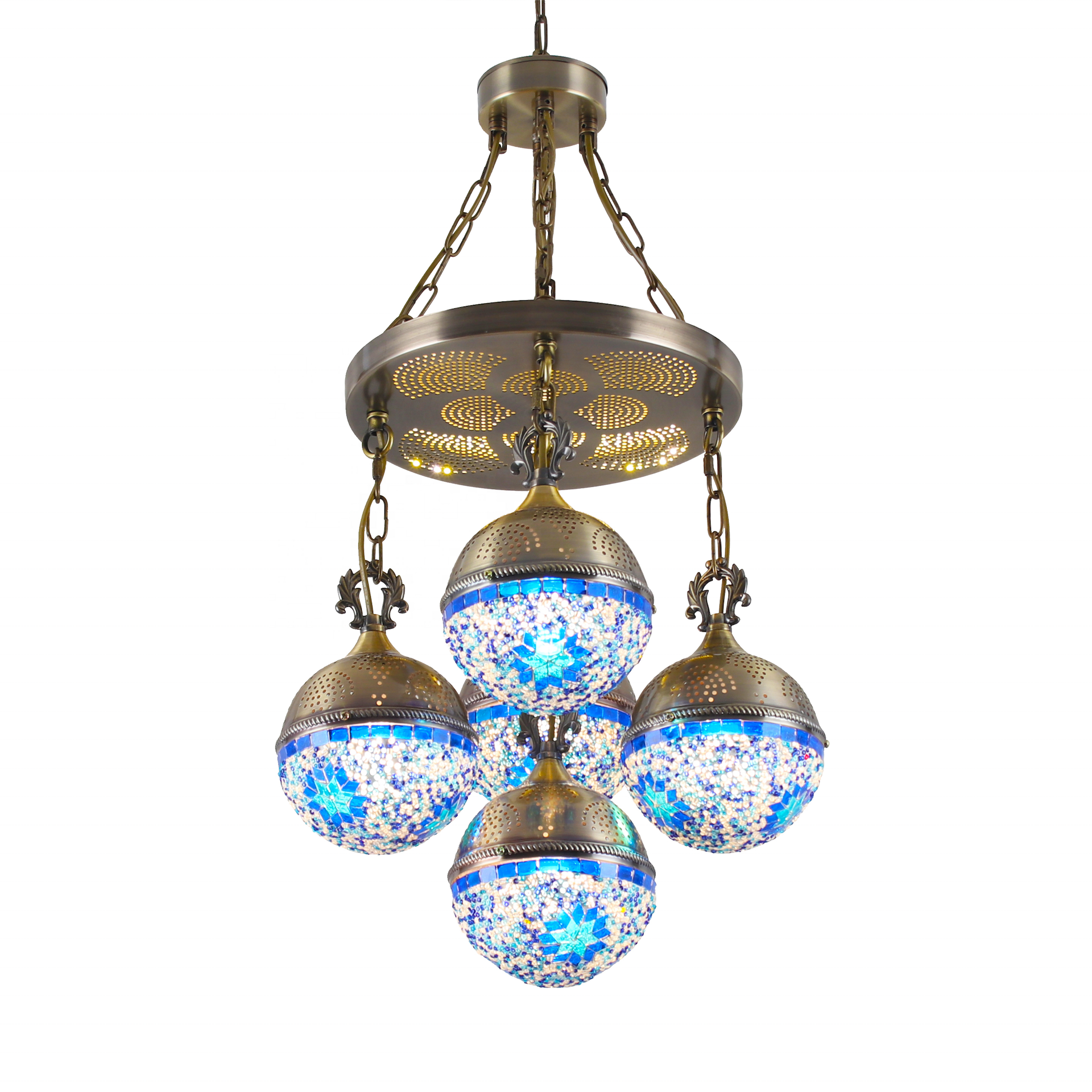 Turkish style  Bohemian style handmade mosaic stained glass chandelier