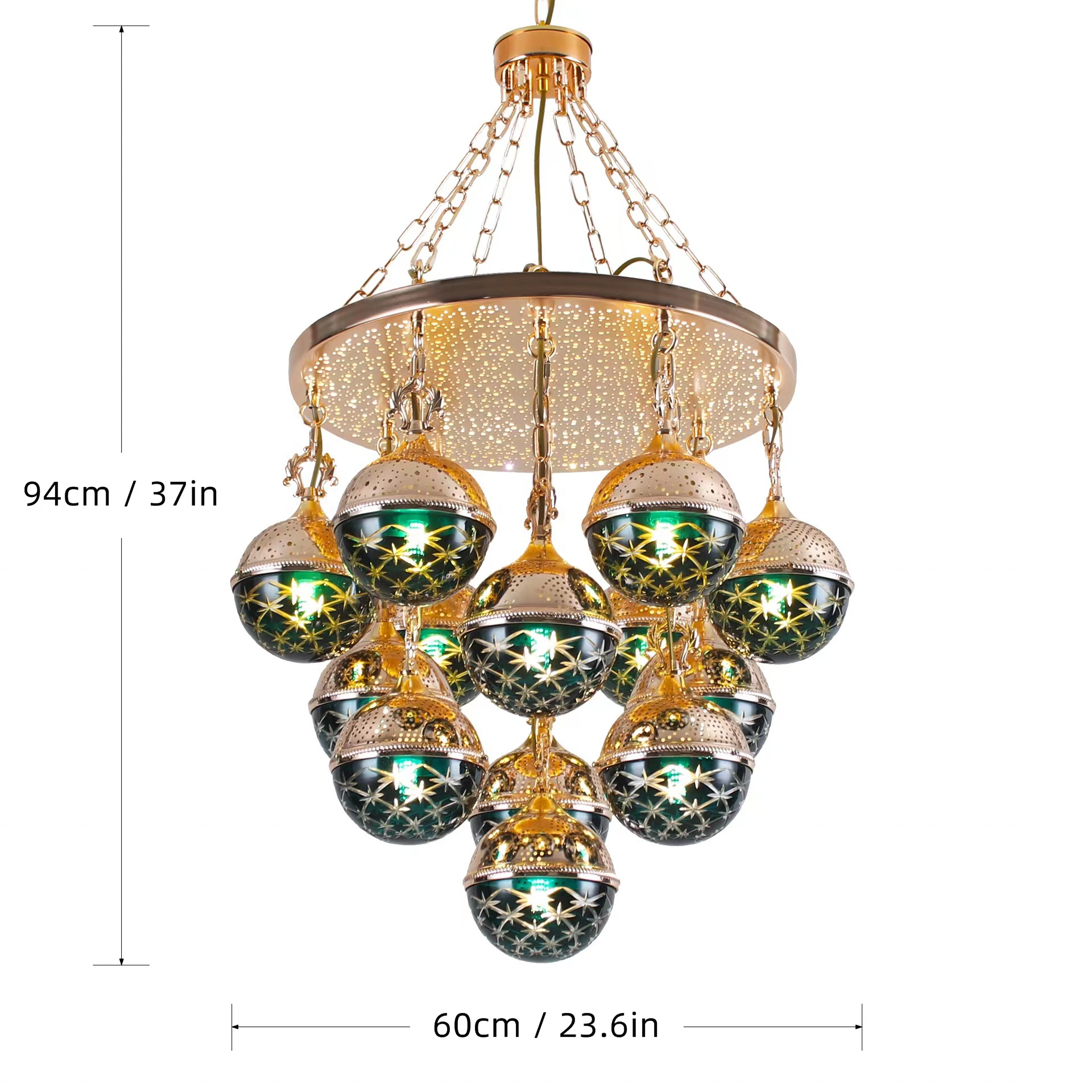 Turkish style crystal  glass carved  starry sky chandelier