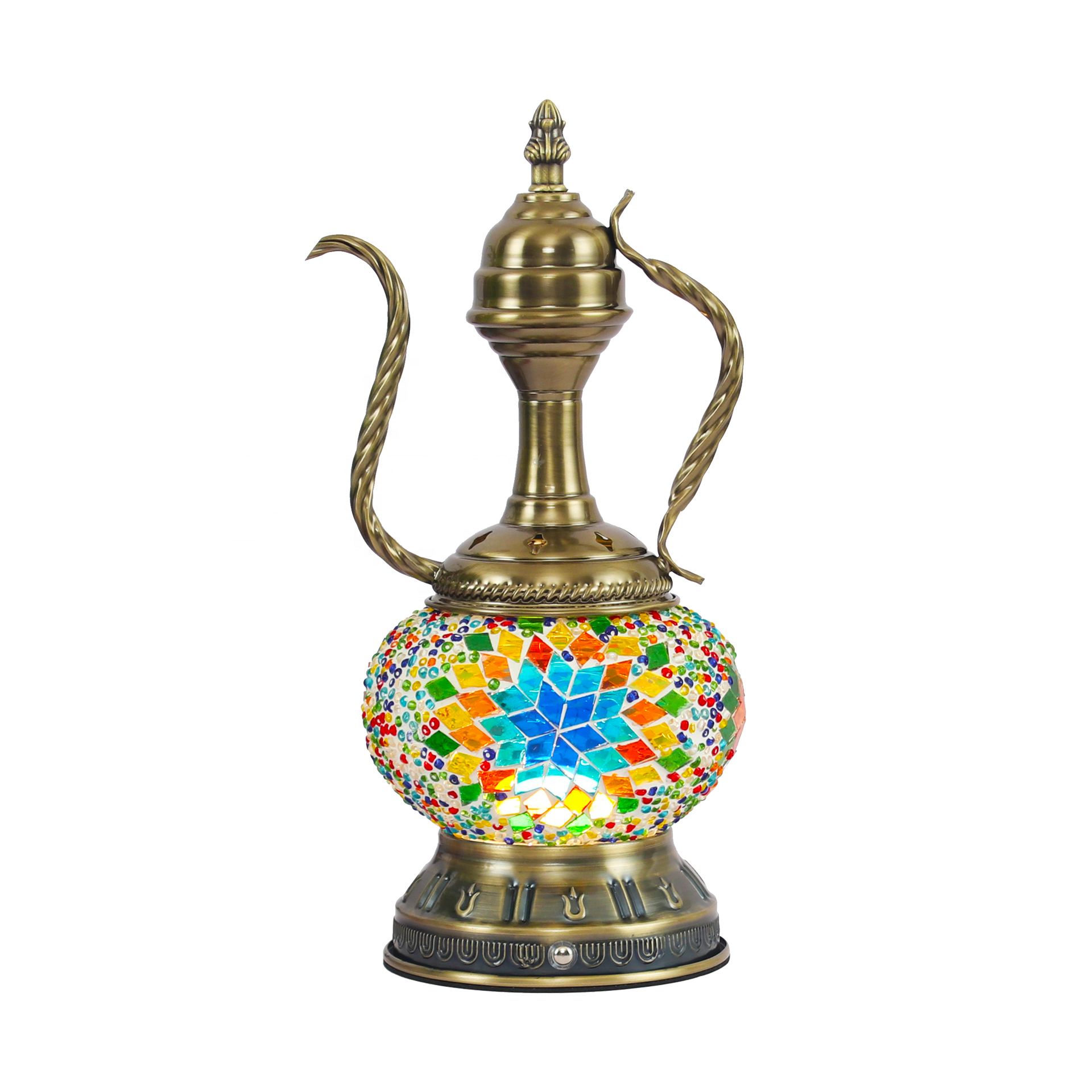 Zhelanpu  lighting Turkish Style Handmade Mosaic teapot DIY table Lamps for  home decoration