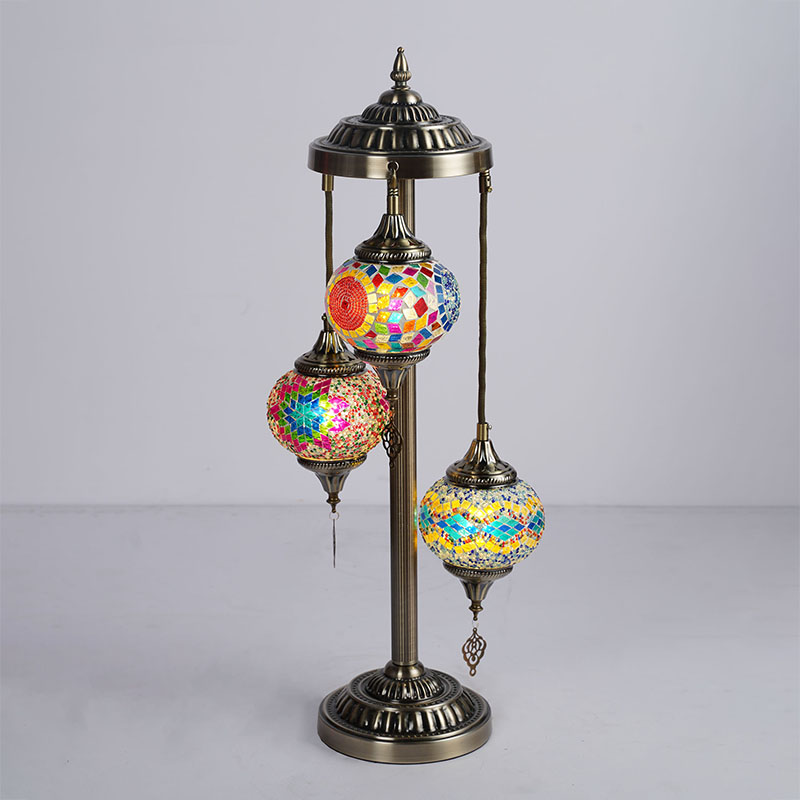 Turkish style Handmade Mosaic 3-heads Floor Lamp