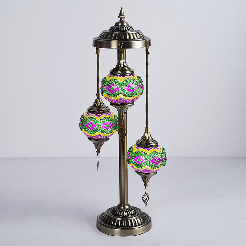 Turkish style Handmade Mosaic 3-heads Floor Lamp