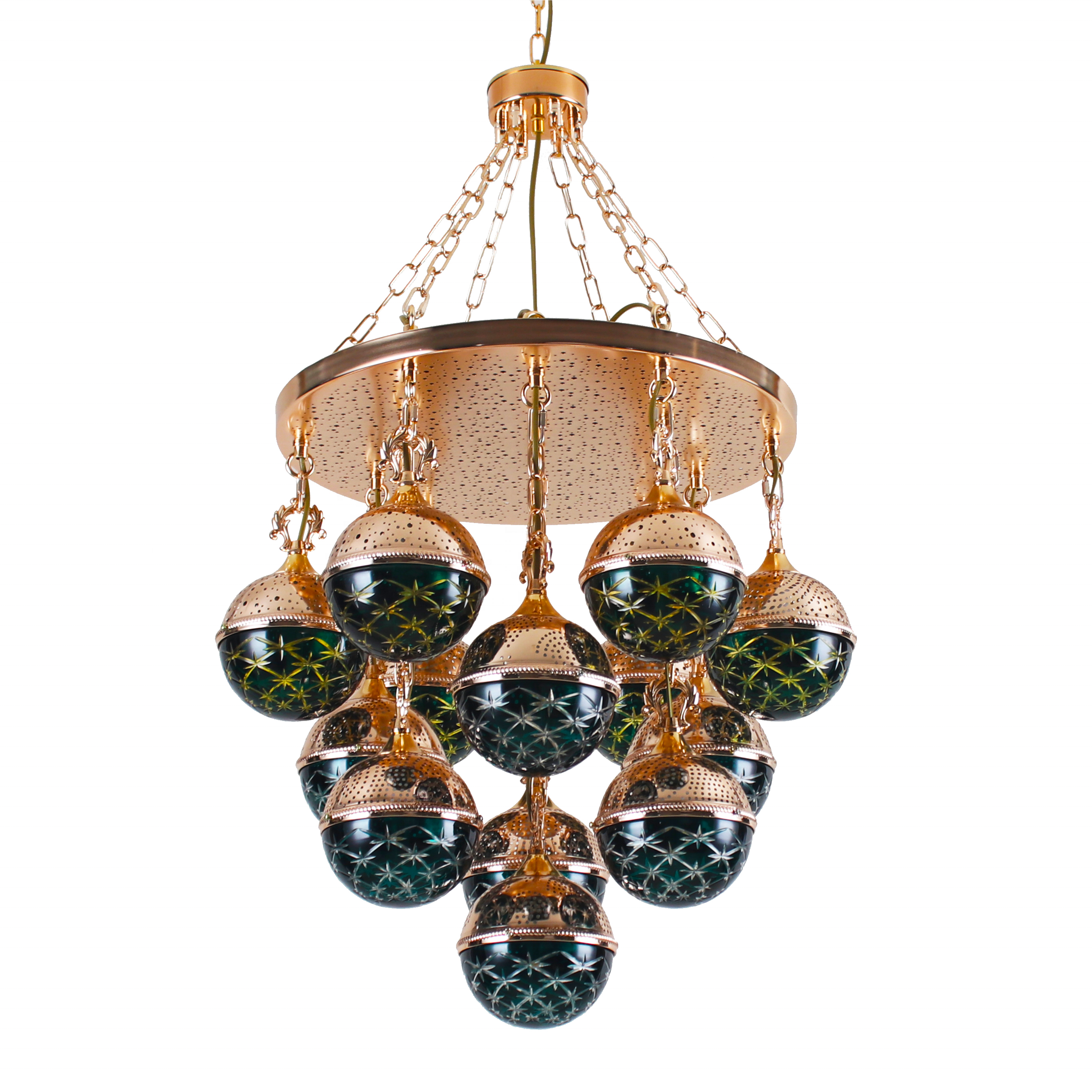 Turkish style crystal  glass carved  starry sky chandelier