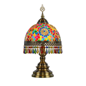 Syadi lighting Turkish style   Handmade Mosaic multicolor glass table lamp for festival home decoration