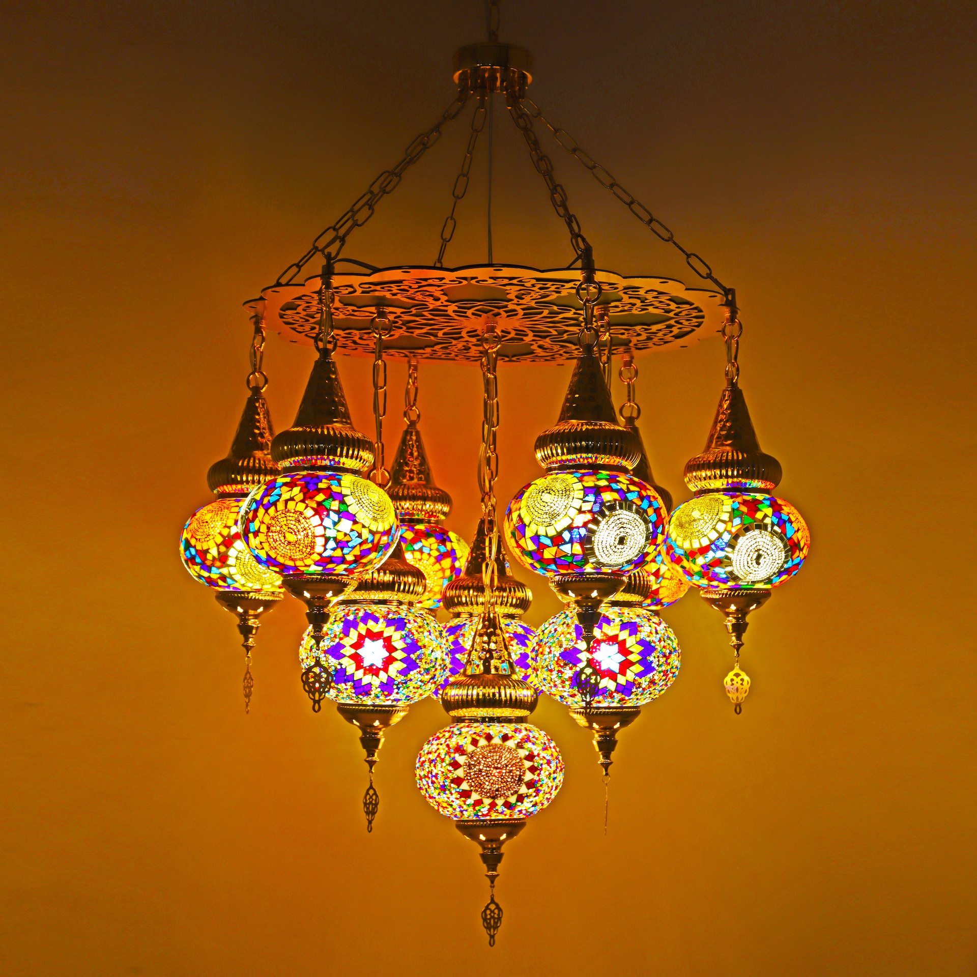 Zhelanpu  lighting Turkish style bohemian style  handmade mosaic chandelier for Hotel Living room Villa decoration