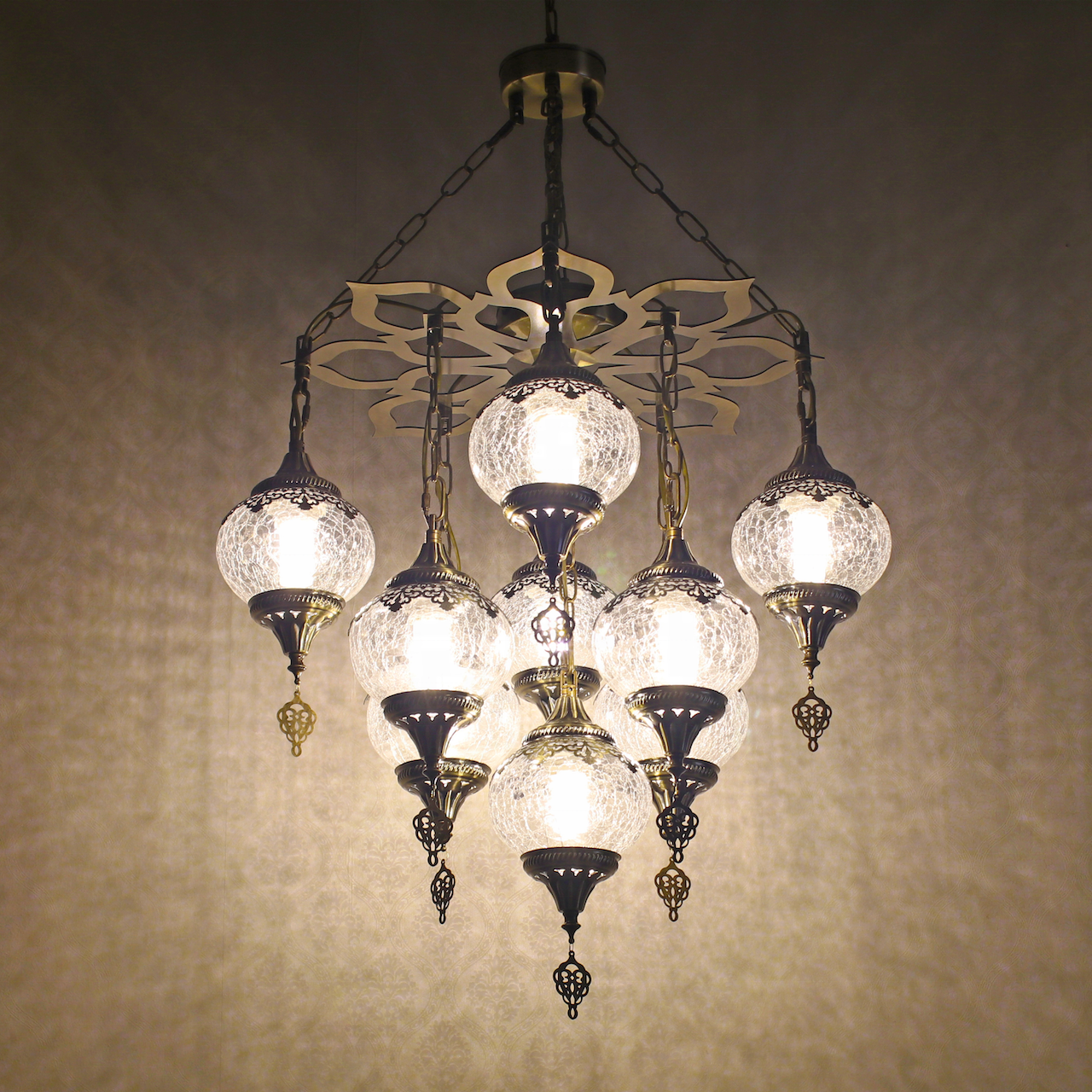 Bohemian style  moroccan  style cracked glass chandelier