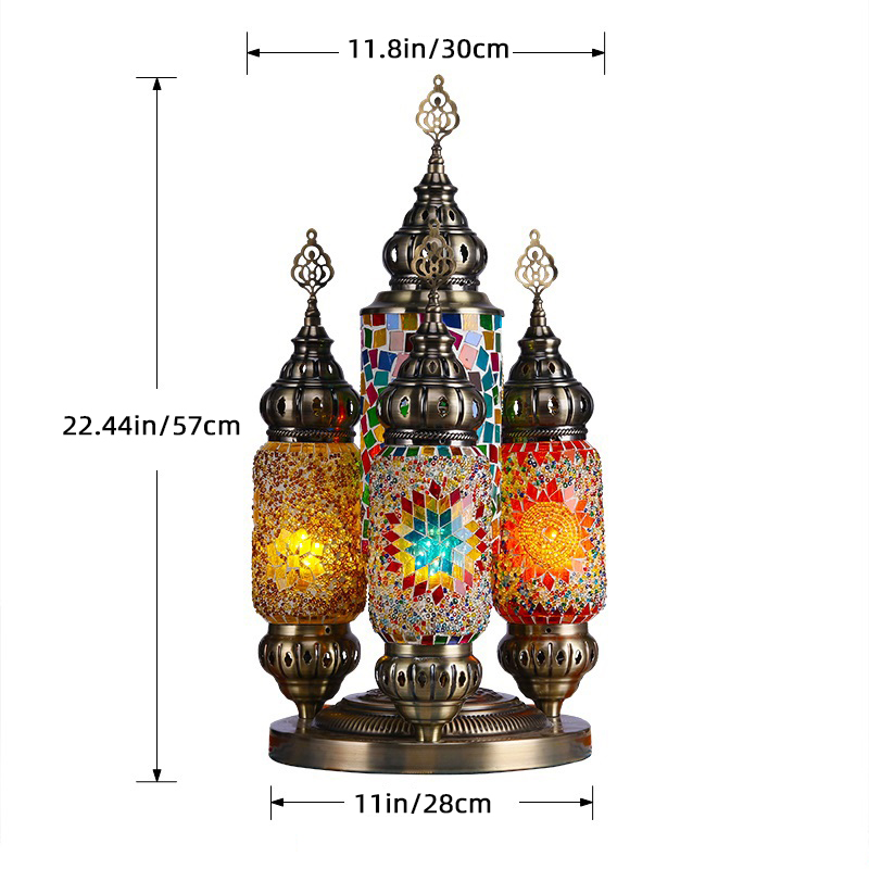 Syadi Lighting Castle Mosaic stained glass combination style table lamp