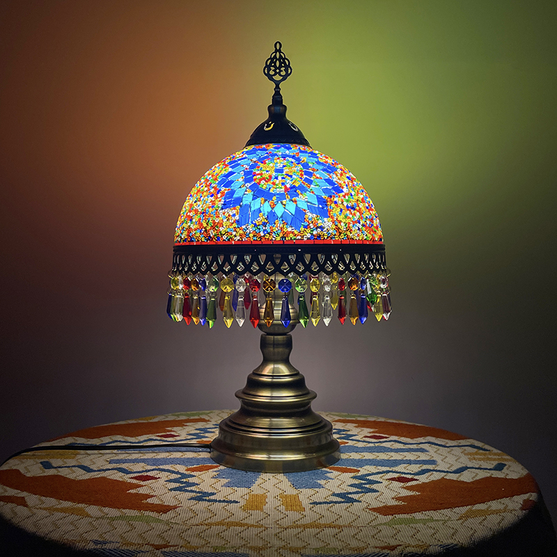 Turkish style  Morocco  Style Handmade Mosaic multicolor glass table lamp