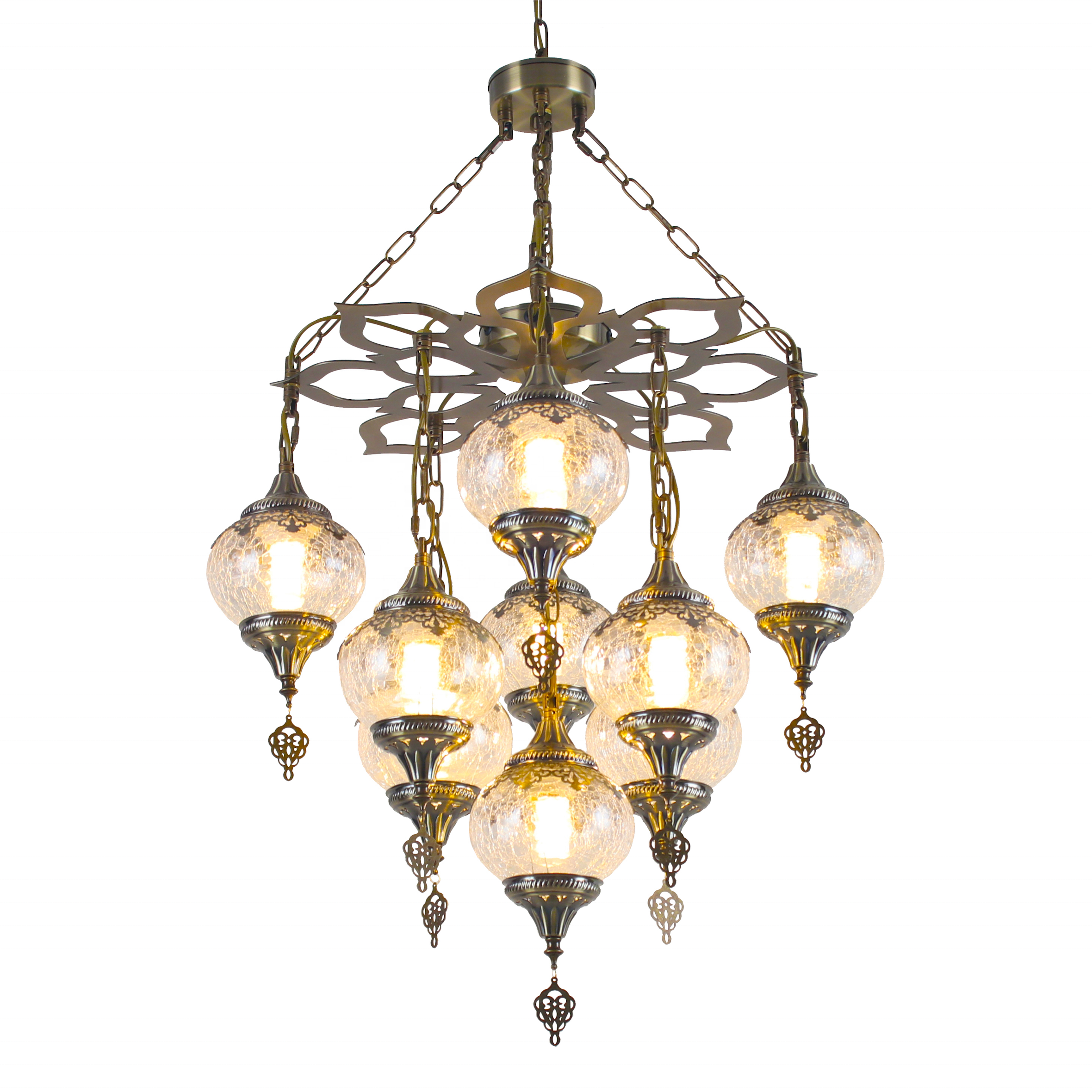 Bohemian style  moroccan  style cracked glass chandelier