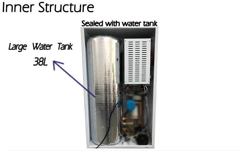 12kw EAQL Wifi control LED display storage electric combi boiler for heating and shower with water tank