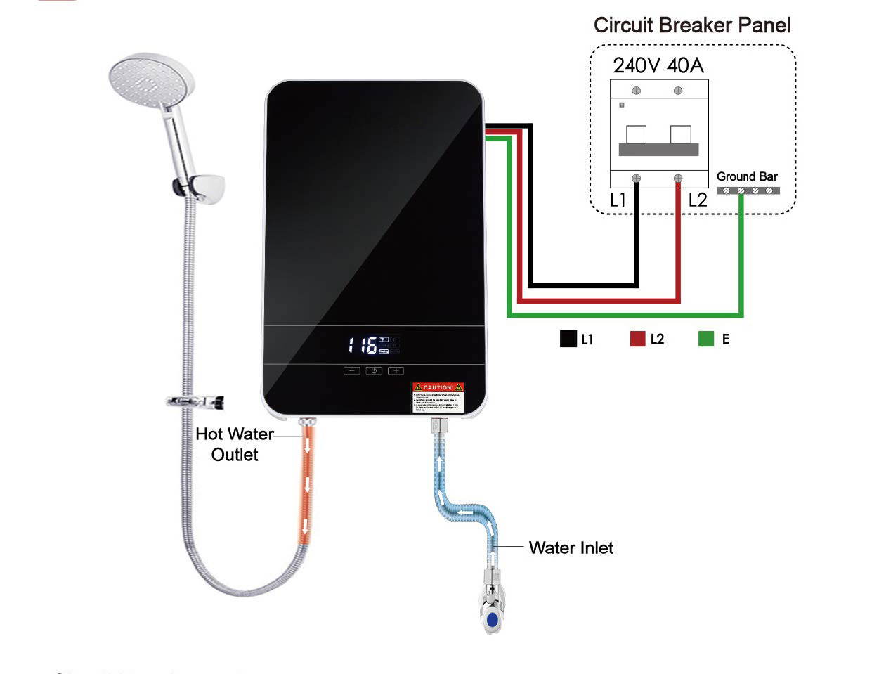 6.5kw 7.5kw 8.5kw changeable power bathroom quick heat CE certificate electric instant tankless Water Heater