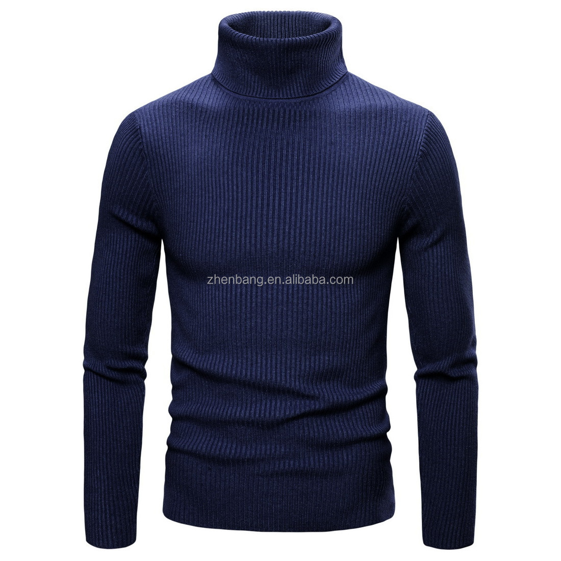 Sweaters Wholesale OEM Winter Mens Slim Comfortably Knitted Embroidered Long Sleeve Black Turtleneck Woolen Sweaters For Men