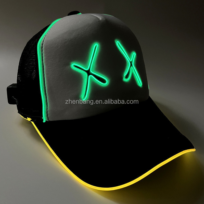 Glowing Cap New El Luminous Cap Logoled Duck Tongue Hat Bar Bouncing Catwalk Hat With Led Light