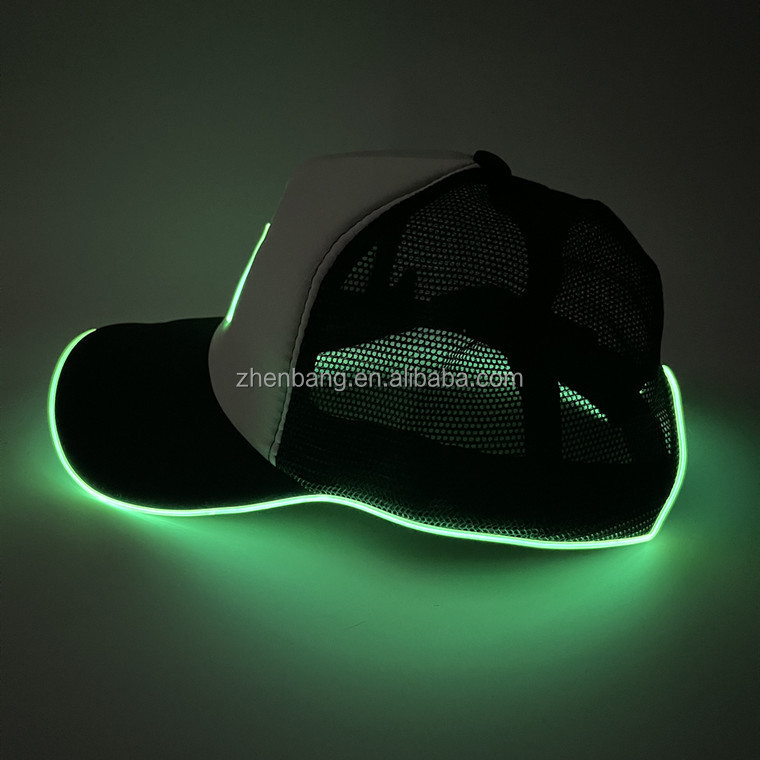 Glowing Cap New El Luminous Cap Logoled Duck Tongue Hat Bar Bouncing Catwalk Hat With Led Light