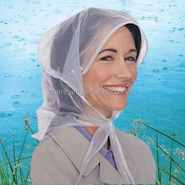 Plastic Rain Bonnet Rain Hood Hats Strong Vinyl Waterproof Bath Hat