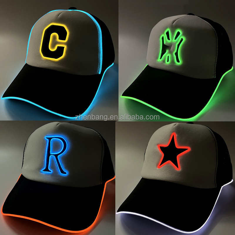 Glowing Cap New El Luminous Cap Logoled Duck Tongue Hat Bar Bouncing Catwalk Hat With Led Light