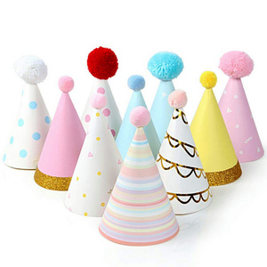 Factory Wholesale Birthday Paper Hats Cheap Custom Happy Birthday Cone Party Hats Kids Party Decoration Supplies