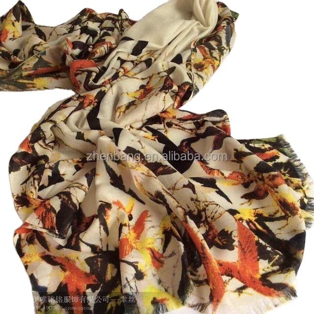 Factory Direct Custom Design Soft and Smooth Print 100% Cotton Scarf