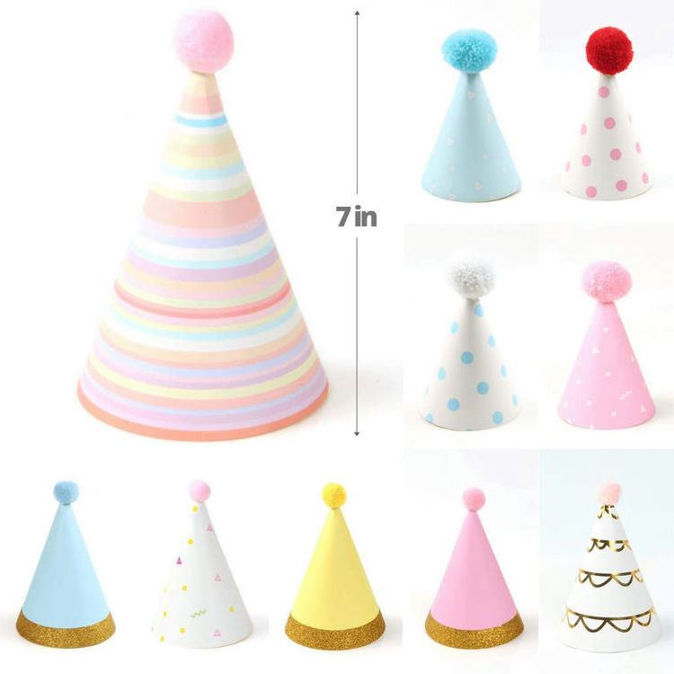 Factory Wholesale Birthday Paper Hats Cheap Custom Happy Birthday Cone Party Hats Kids Party Decoration Supplies