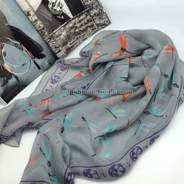 Factory Direct Custom Design Soft and Smooth Print 100% Cotton Scarf