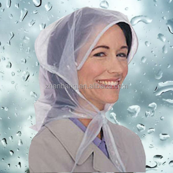 Plastic Rain Bonnet Rain Hood Hats Strong Vinyl Waterproof Bath Hat