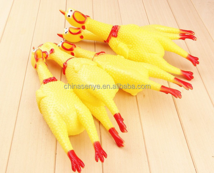 30cm 17cm 41cm Custom Screaming Chicken TPR Bite Resistant Chew Squeaky Pet Rubber Chicken Dog Toy