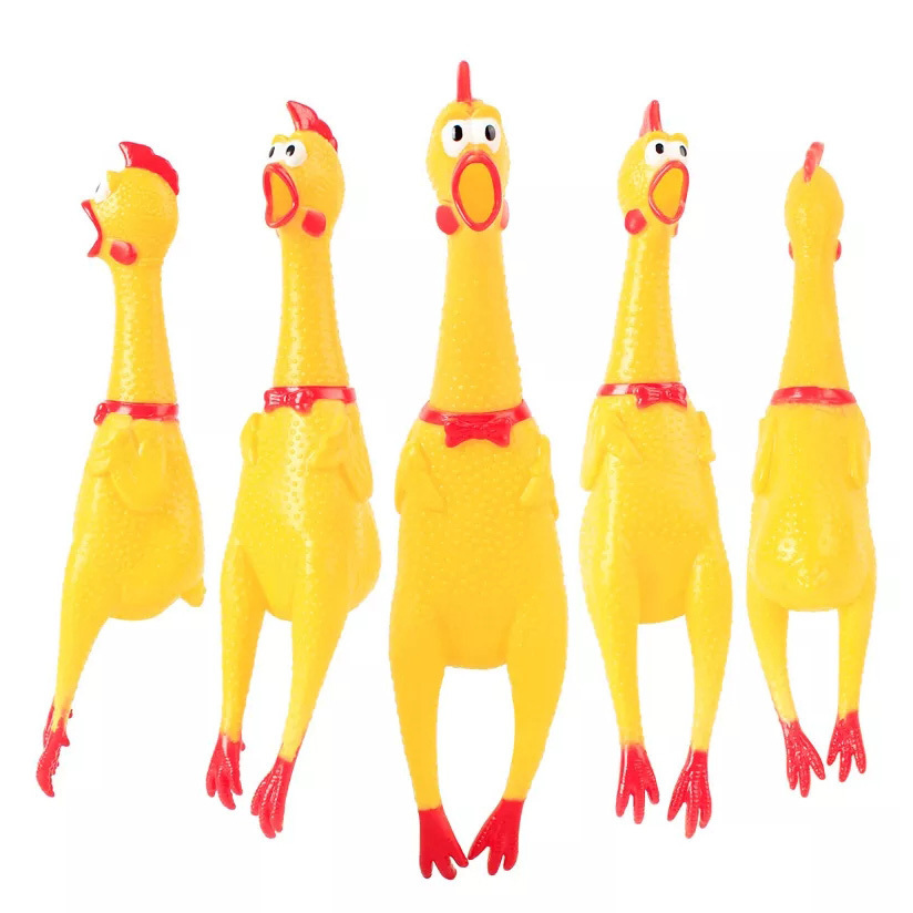 30cm 17cm 41cm Custom Screaming Chicken TPR Bite Resistant Chew Squeaky Pet Rubber Chicken Dog Toy