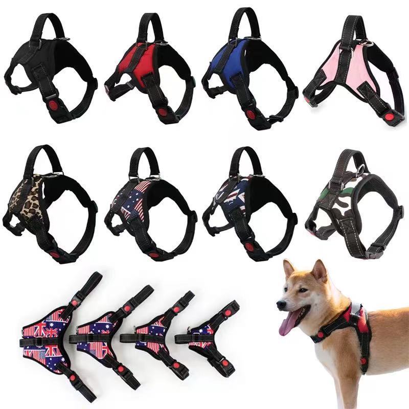 Reflective Pet Dog Harness Durable and Adjustable Chest Vest Leash for Small Medium Big Dogs Cats Walking Harnesses Accessories