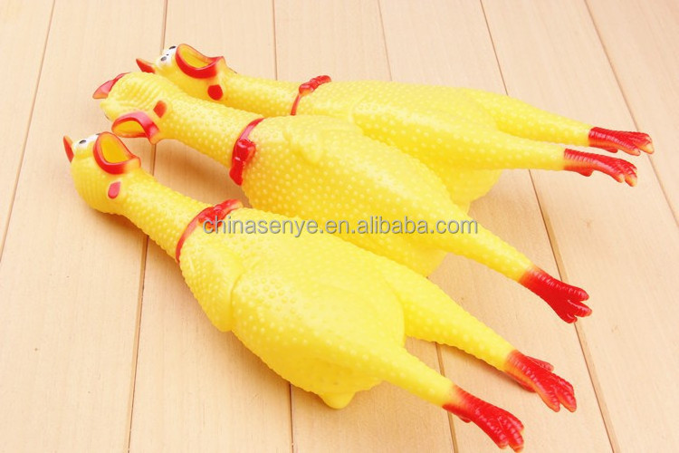 30cm 17cm 41cm Custom Screaming Chicken TPR Bite Resistant Chew Squeaky Pet Rubber Chicken Dog Toy