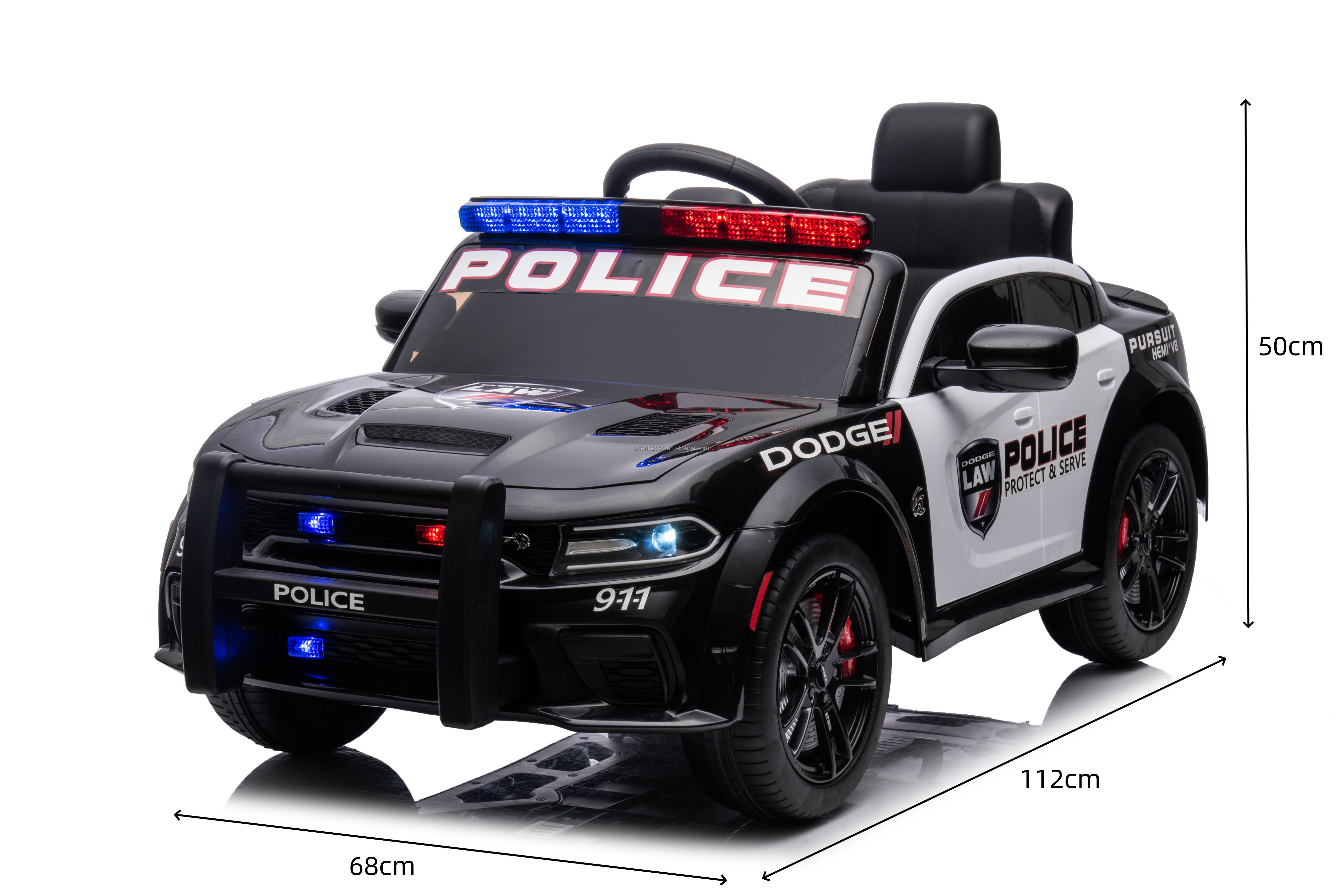 Dodge Electric Police Ride On Cars For Kids To Drive With Remote Control