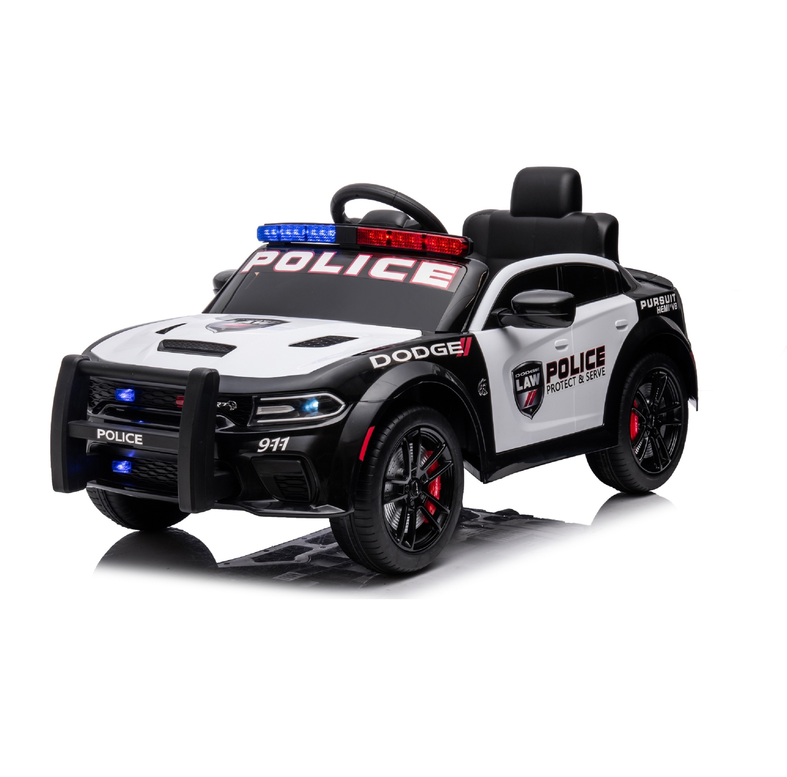 CE Dodge Police Car Ride on 12V  electric cars for kids  Ride on Toys Car with Remote Control Siren