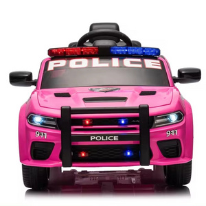 Cheap price Ride 12v Battery Operated police car kids ride on car with police siren light Dodge hellcat cop car global license