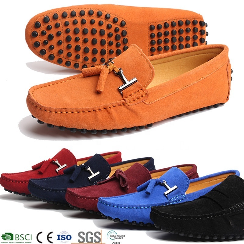 Custom Men Shoes Moccasins Sepatu Loafers Loafer Suede Driving Shoes Custom Men's Loafer Men's Formal Dress Shoes