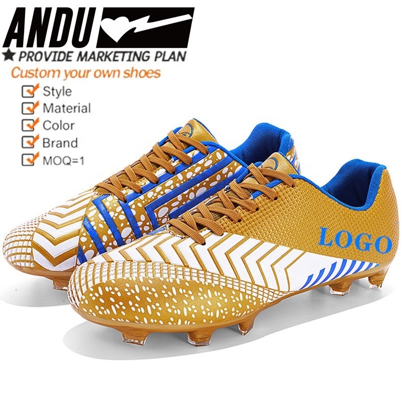 Wholesale Football Shoes for Men High Top Quality TF Spikes Football Athletic Shoes Soccer Shoes Breathable Football Boots Man