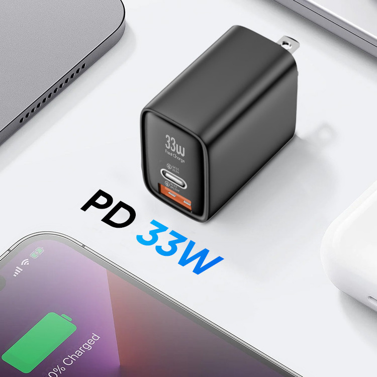 33W PD Charger New Design USB Type C Fast Wall Charger for Macbook Smartphone Tablet QC4.0 USB C Quick Charger Earphone