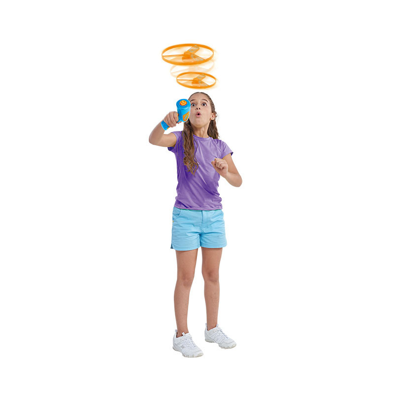 Novelty Outdoor Sport Saucer Children Toys Plastic Spinning Flying Disc Launcher Toy