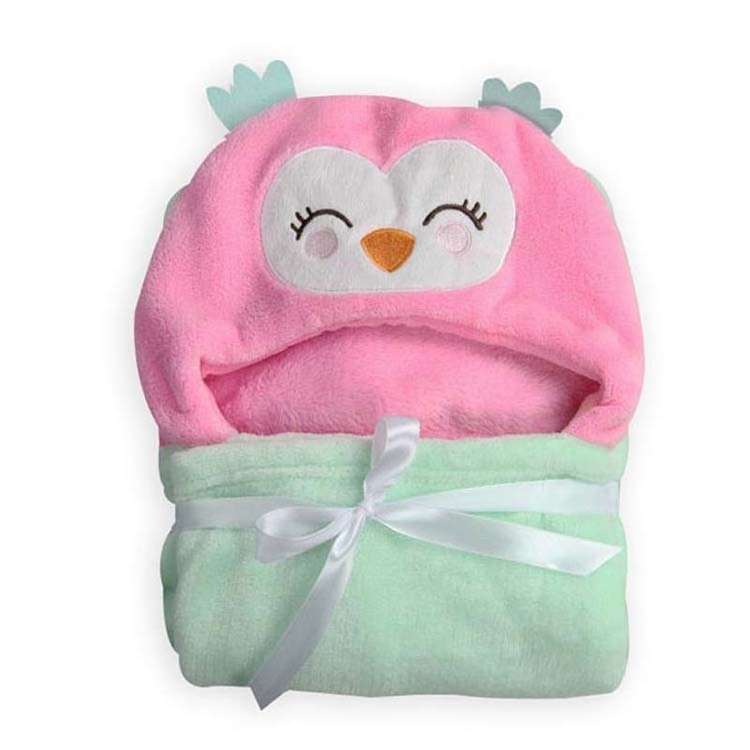 cartoon animal hooded baby swaddle blanket