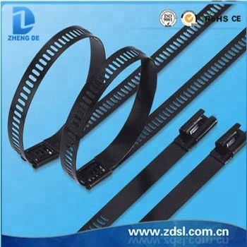 Black 304 316 Flame Retardant Stainless Steel Cable Tie