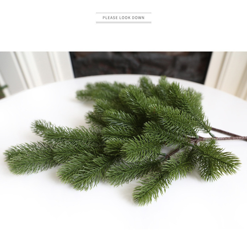 Hot sell Christmas ornament potted green artificial plants home decoration plastic pine tree garden simulation pine branches