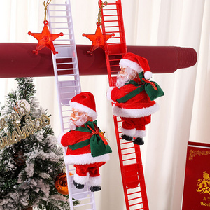 2023 new Creativity Climb Ladder Santa Claus With Music Christmas Decoration Ornaments Gifts Kids Toys Merry Christmas