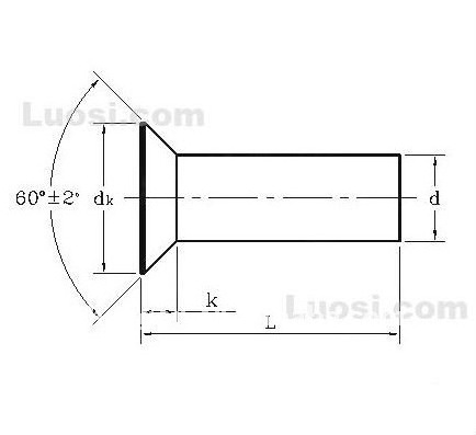 Countersunk head blind rivet