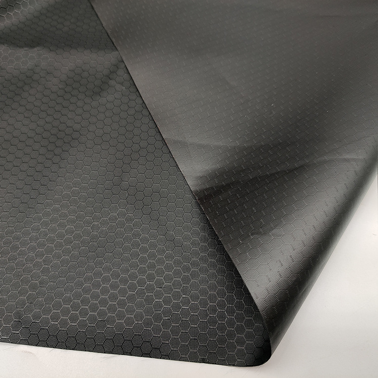 high waterproof polyester honeycomb hexagon with clear PU coating raincoat jacket tent tarpaulin mattress cover fabric