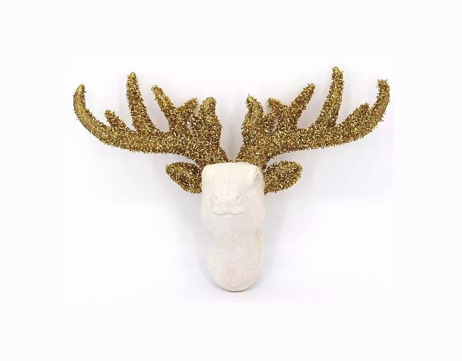 Home Resin Reindeer Christmas Decoration Supplies Indoor Wall Decor Christmas Deer Head Figurines Hanging Ornament