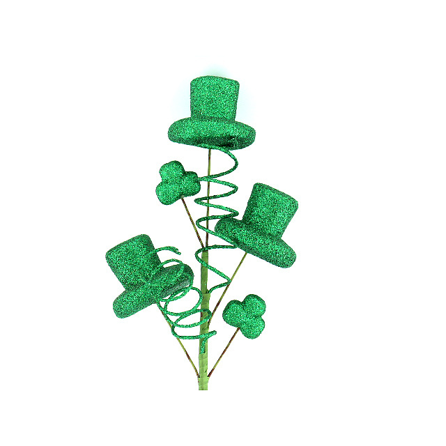 2023 Spring Hot Sale Products Artificial Green Glitter Hat Shape Leave And Flower Branch Foam Berries Spray Branches