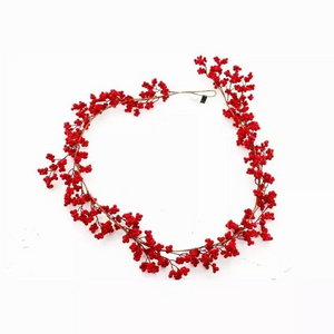 Indoor Home Decor Wreath Artificial Berries Garland Pine Needle Christmas Tree Garland Hanging Front Door Window Decoration