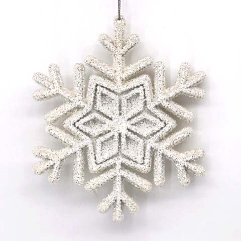 Festival Gifts Plastic Snowflake Christmas Tree Ornament Customized Glitter Gold Snowflake For Party Indoor Decoration