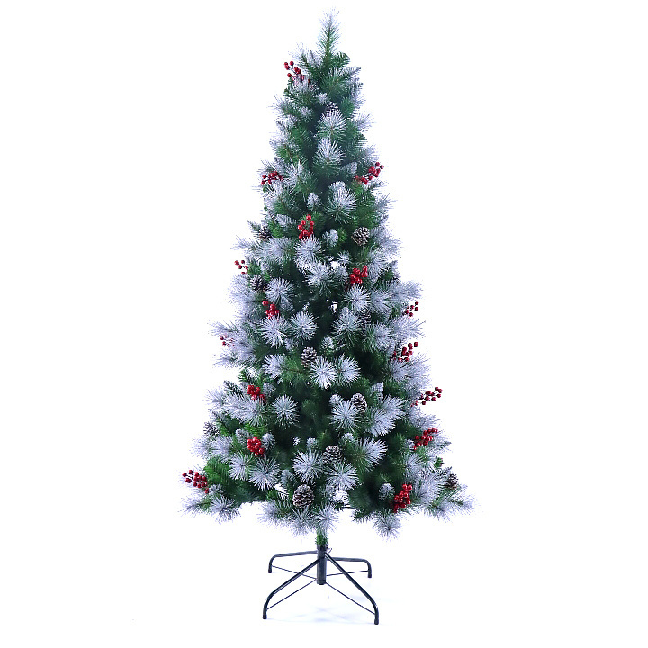 Wholesale 6Ft High PVC Christmas Tree with Berries Sprinkled with Scallions Artificial Christmas Tree Arbol De Navidad