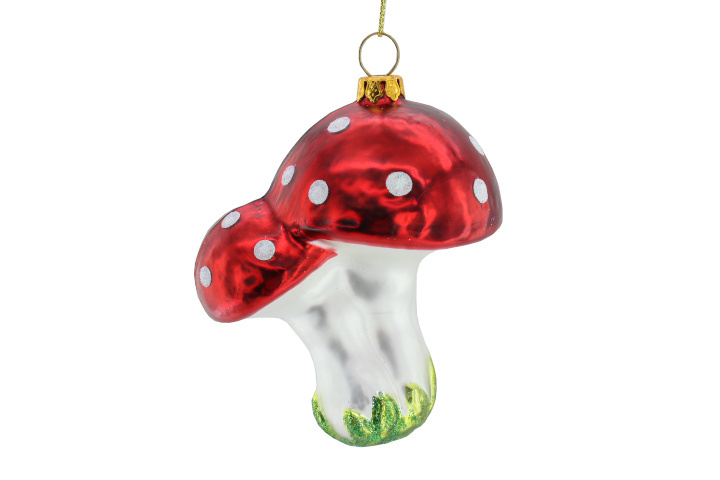 Mushroom Colossus Snail Shape Christmas Tree Decoration Pendant Glass Painted Window Party Decorations Beautiful Red Double