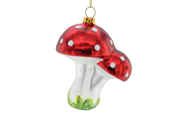 Mushroom Colossus Snail Shape Christmas Tree Decoration Pendant Glass Painted Window Party Decorations Beautiful Red Double